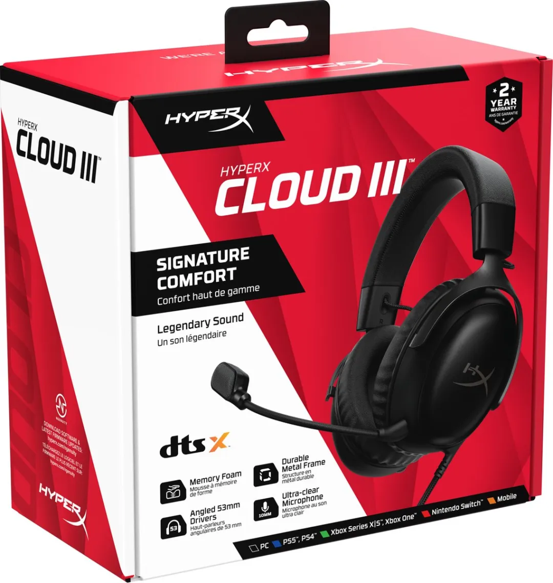 HyperX Cloud III 727A8AA Gaming Headset - Zwart - afbeelding 6 van 6