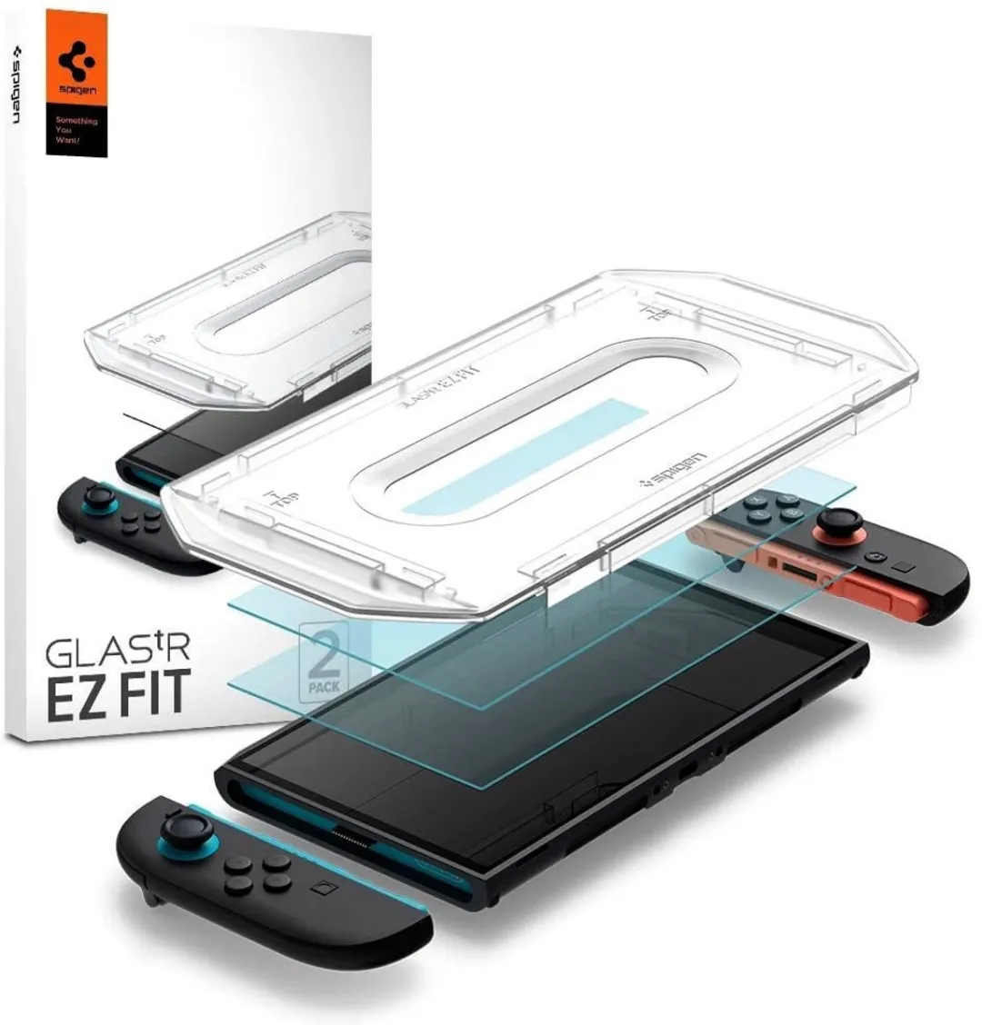 Spigen Glass.tr Ez Fit 2-Pack Bescherming Nintendo Switch