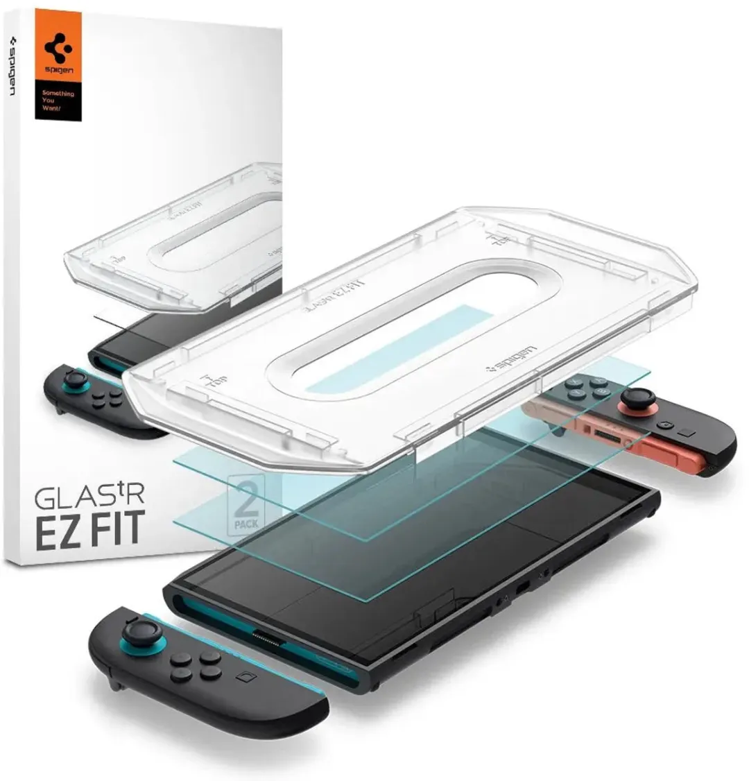 Spigen Glass.tr Ez Fit 2-Pack Bescherming Nintendo Switch