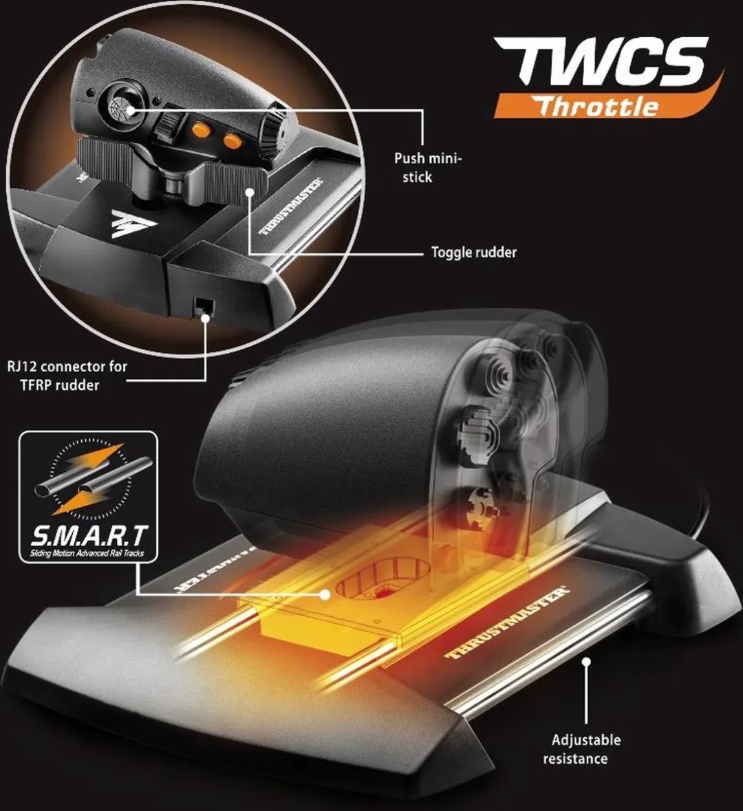 Thrustmaster T16000M FCS Flight Pack - Joystick & Throttle - 30 Knoppen