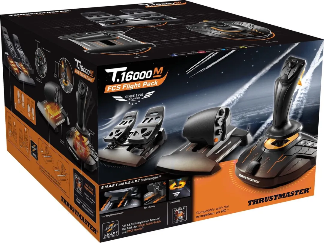 Thrustmaster T16000M FCS Flight Pack - Joystick & Throttle - 30 Knoppen