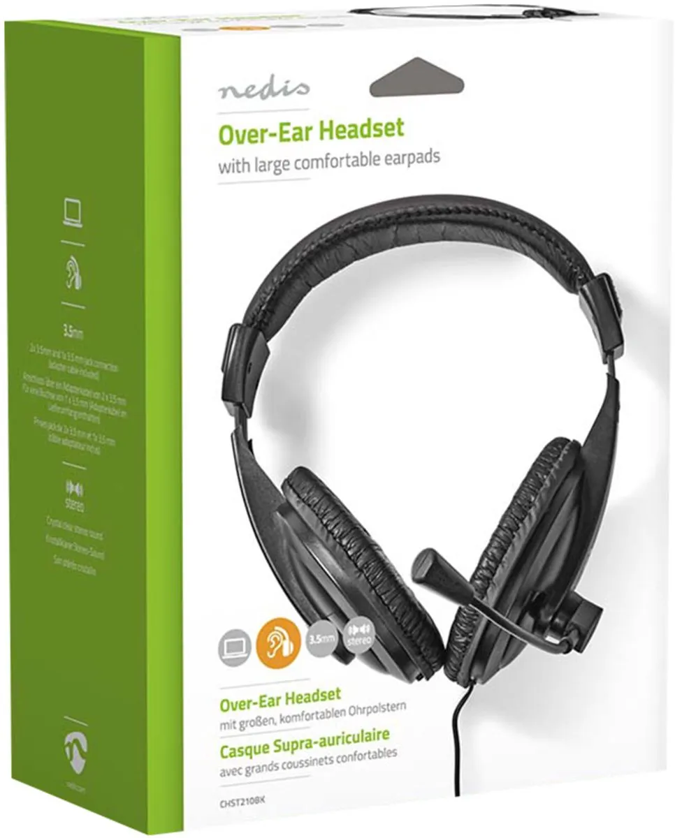 Nedis PC-Headset CHST210BK Over-Ear Stereo - Zwart - afbeelding 6 van 6
