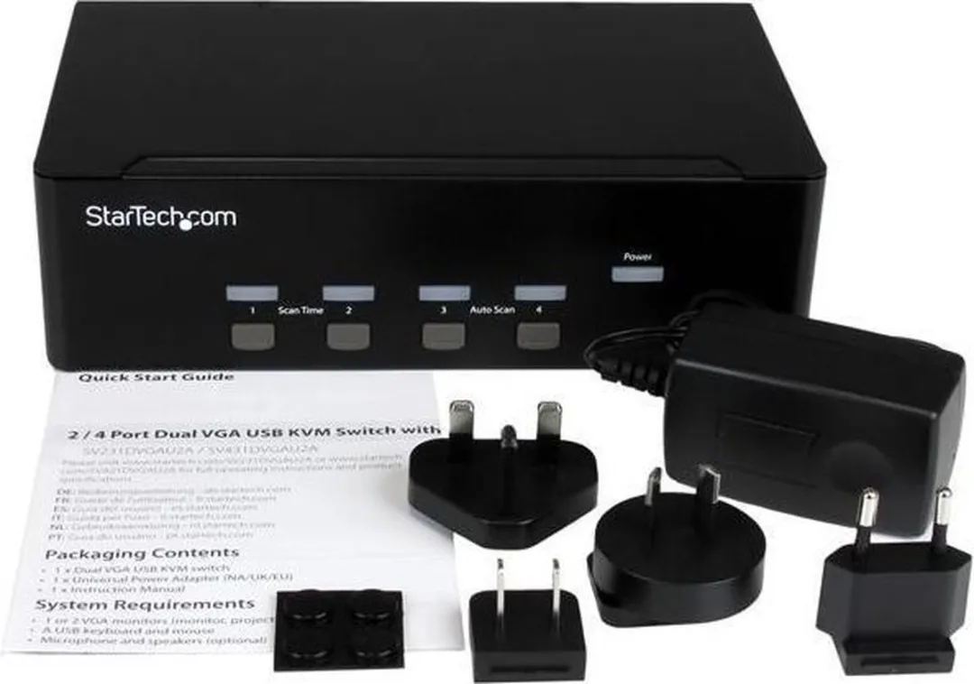 Startech SV431DVGAU2A KVM Switch 4x VGA - 2x USB 2.0