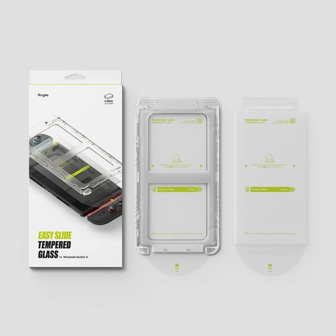 Ringke Gehard Glas Easy Slide 2-Pack - Nintendo Switch 2 Bescherming