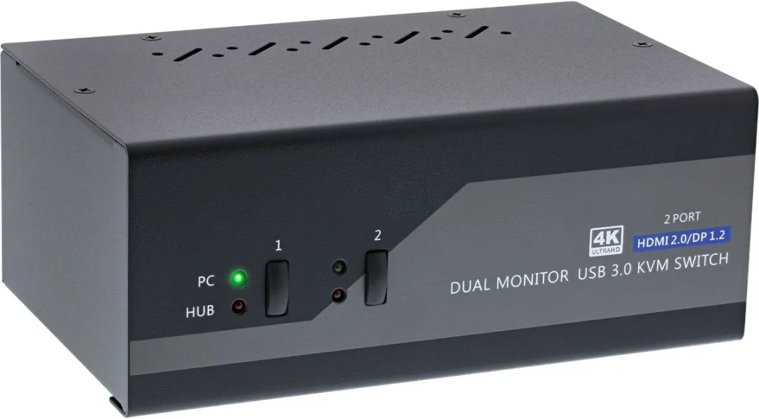 InLine 62642I 2-Poorts KVM Switch DP+HDMI 4K USB 3.0