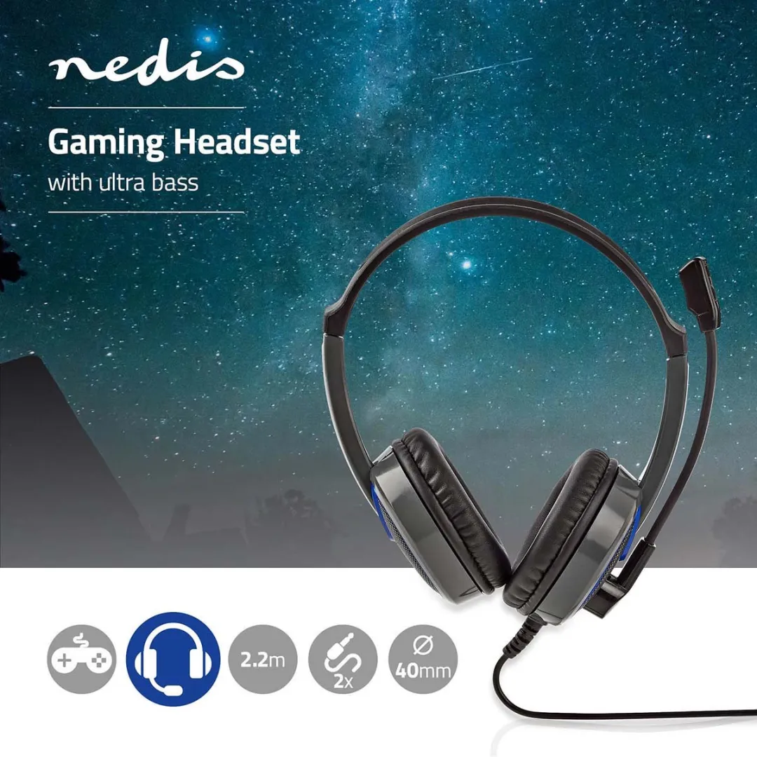Nedis GHST200BK Gaming Headset - Over-Ear - Zwart