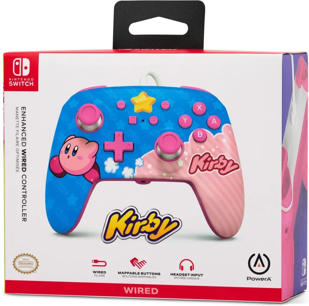 PowerA NSGP0067-01 Bedrade Controller Nintendo Switch - Kirby Blauw/Rose