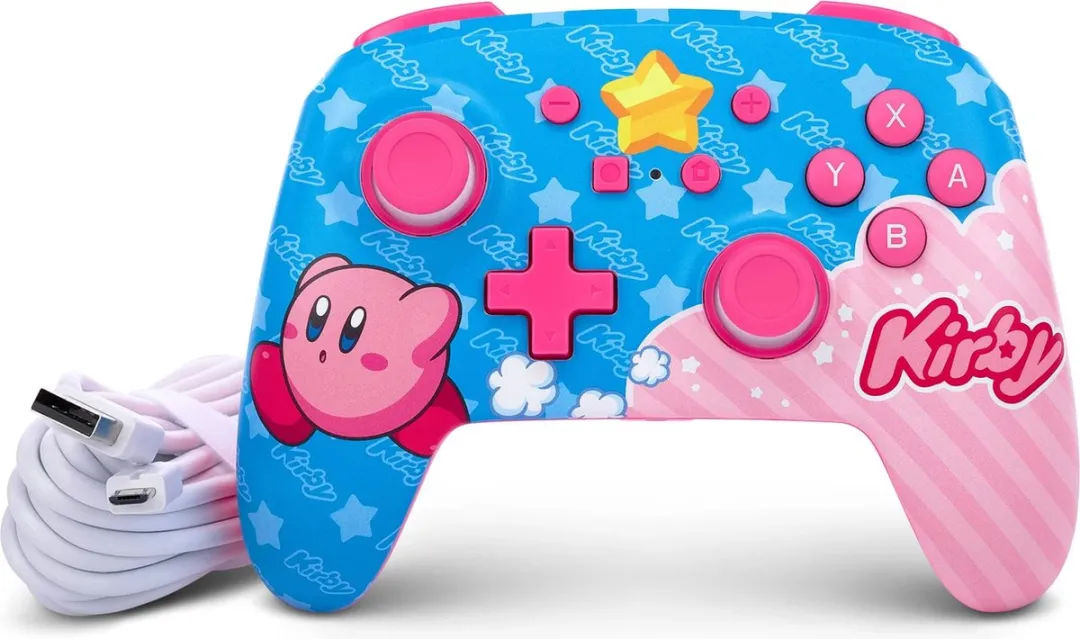 PowerA NSGP0067-01 Bedrade Controller Nintendo Switch - Kirby Blauw/Rose
