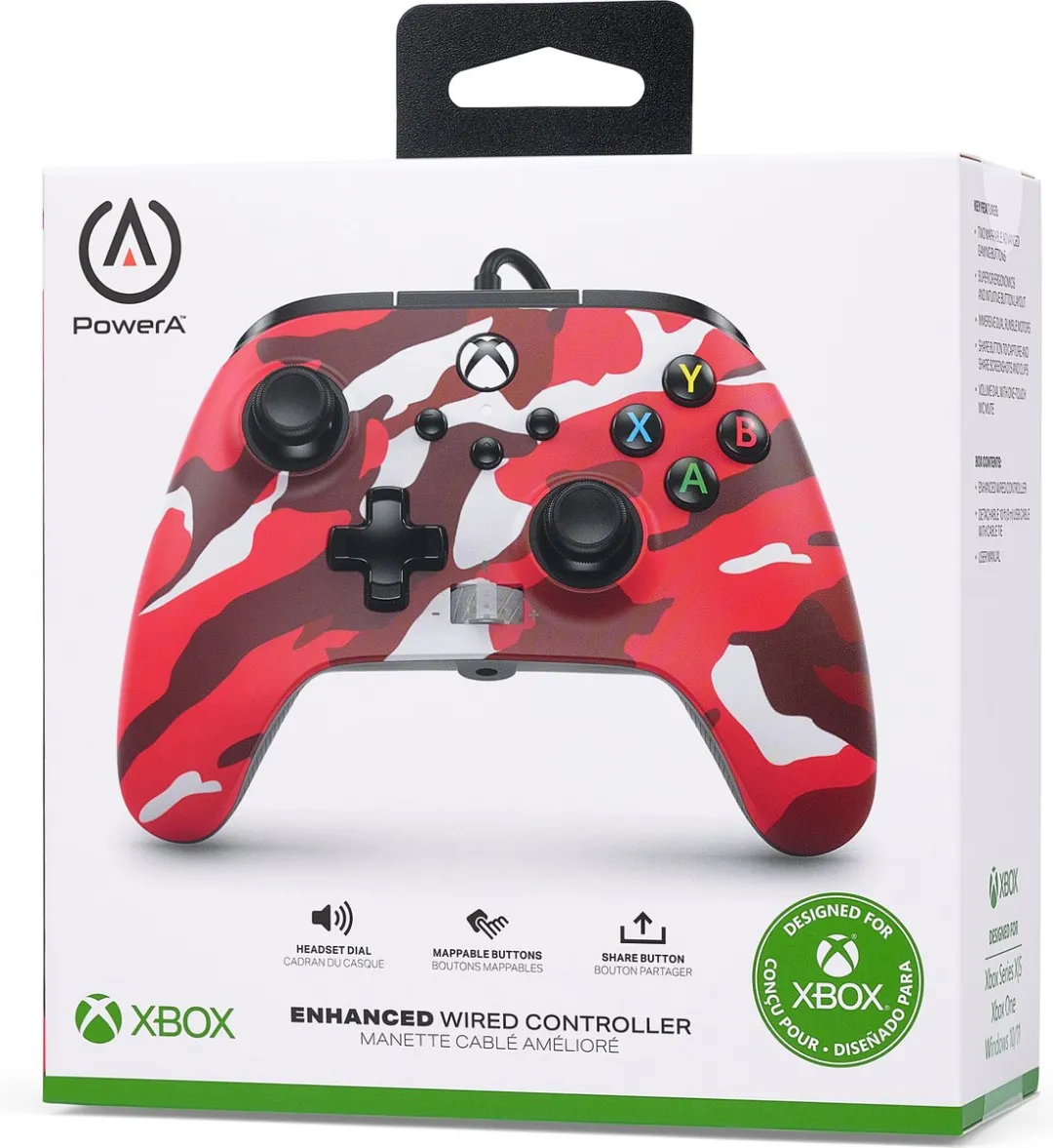 POWERA Geavanceerde Bedrade Controller Xbox Series X|S 1525942-01 - Rood Camo