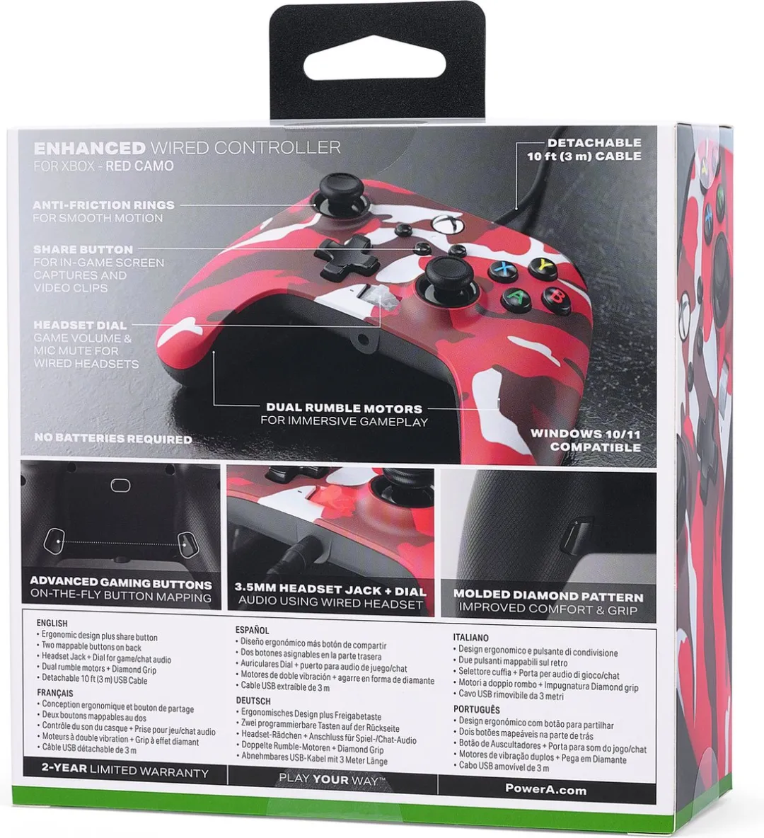 POWERA Geavanceerde Bedrade Controller Xbox Series X|S 1525942-01 - Rood Camo