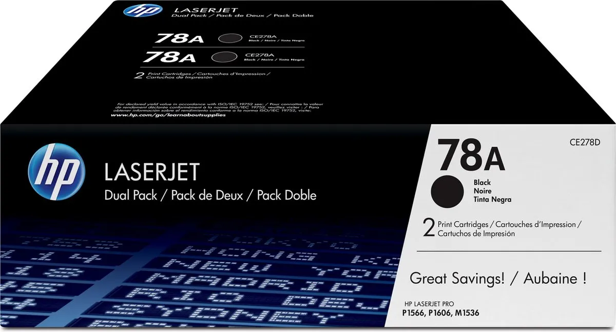 HP 78A Tonercartridge Zwart - 2 Stuks