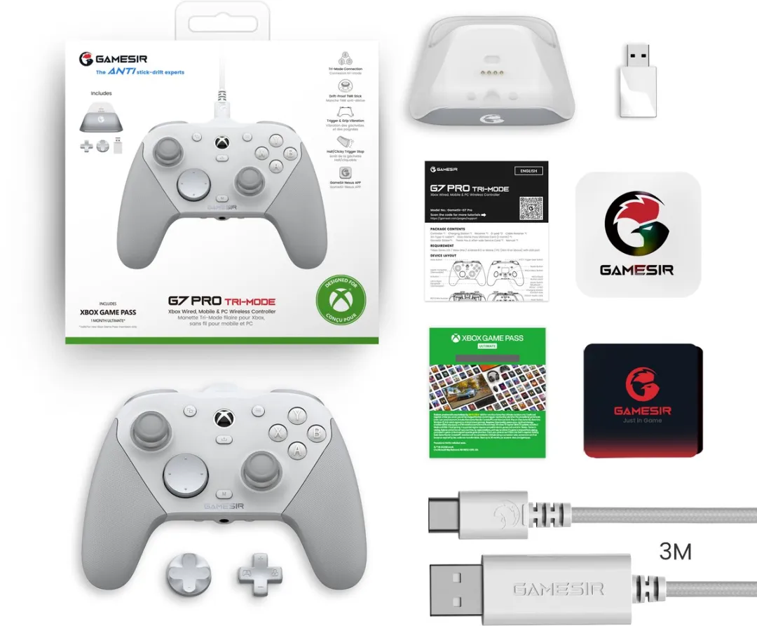 GameSir G7 Pro Controller Wit - Hall Effect - 1200mAh