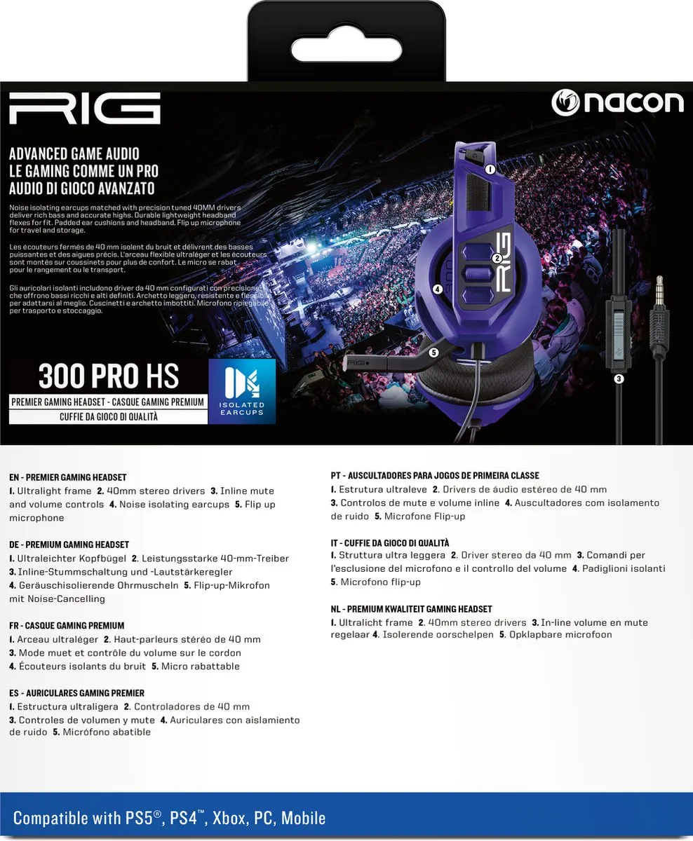 Nacon RIG 300 HSW Pro Headset - Cosmic Purple