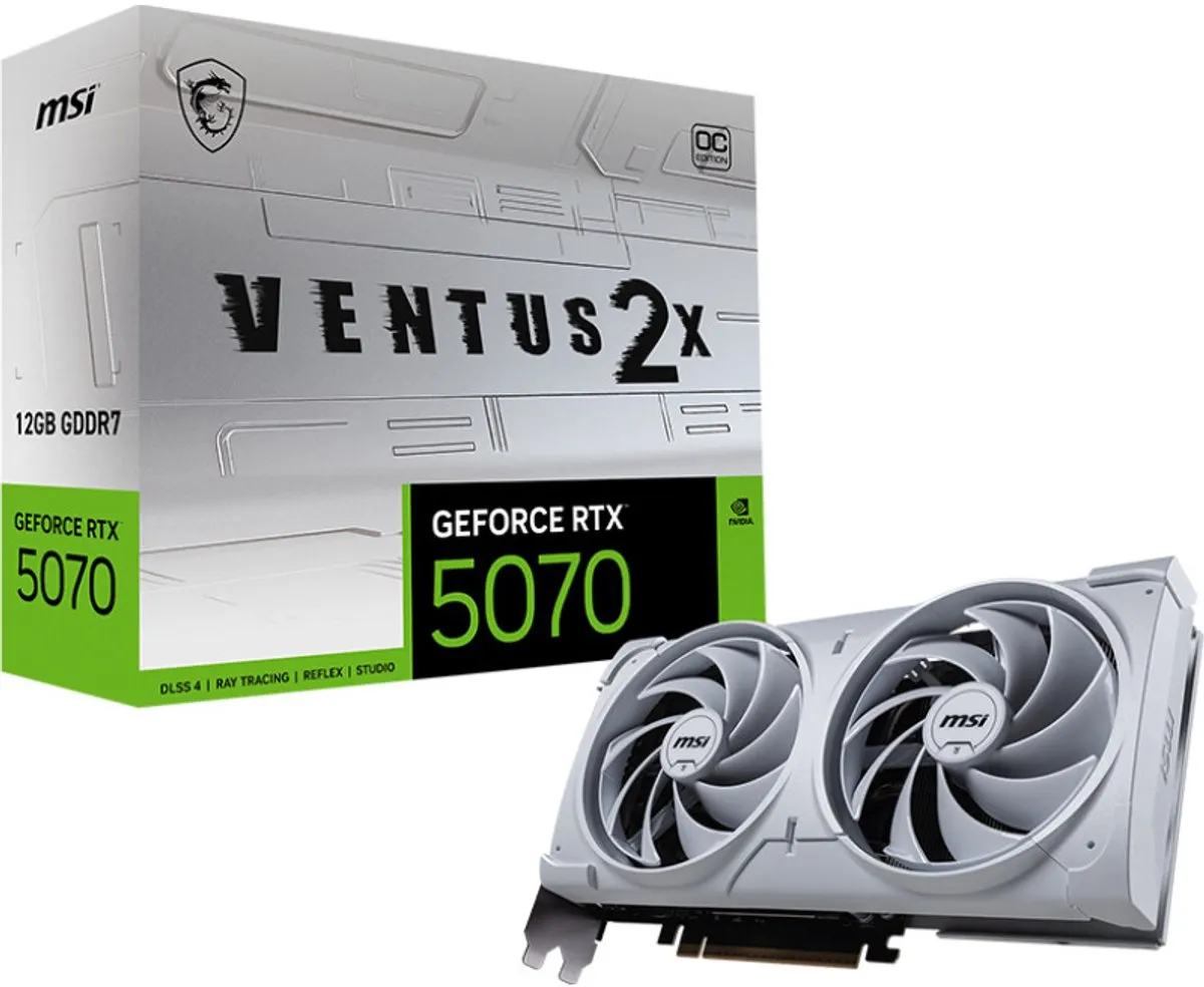 MSI GeForce RTX 5070 12G Ventus 2X OC White Videokaart - 12GB GDDR7