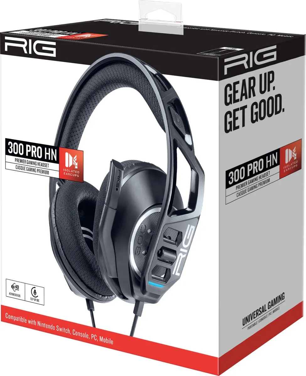 Nacon RIG 300 PRO HN Gaming Headset - Nintendo Switch 2 & Switch - Zwart