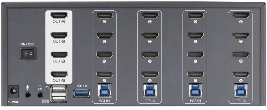 SpeaKa Professional SP-13389140 4x4 HDMI KVM Switch - 4K