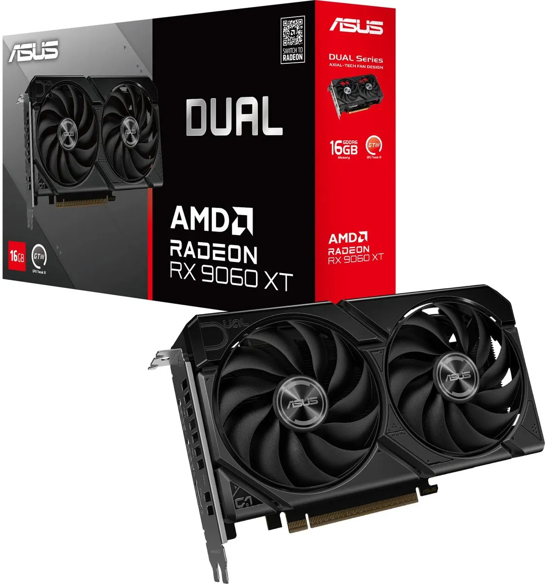 ASUS Dual Radeon RX 9060 XT Videokaart 16GB GDDR6