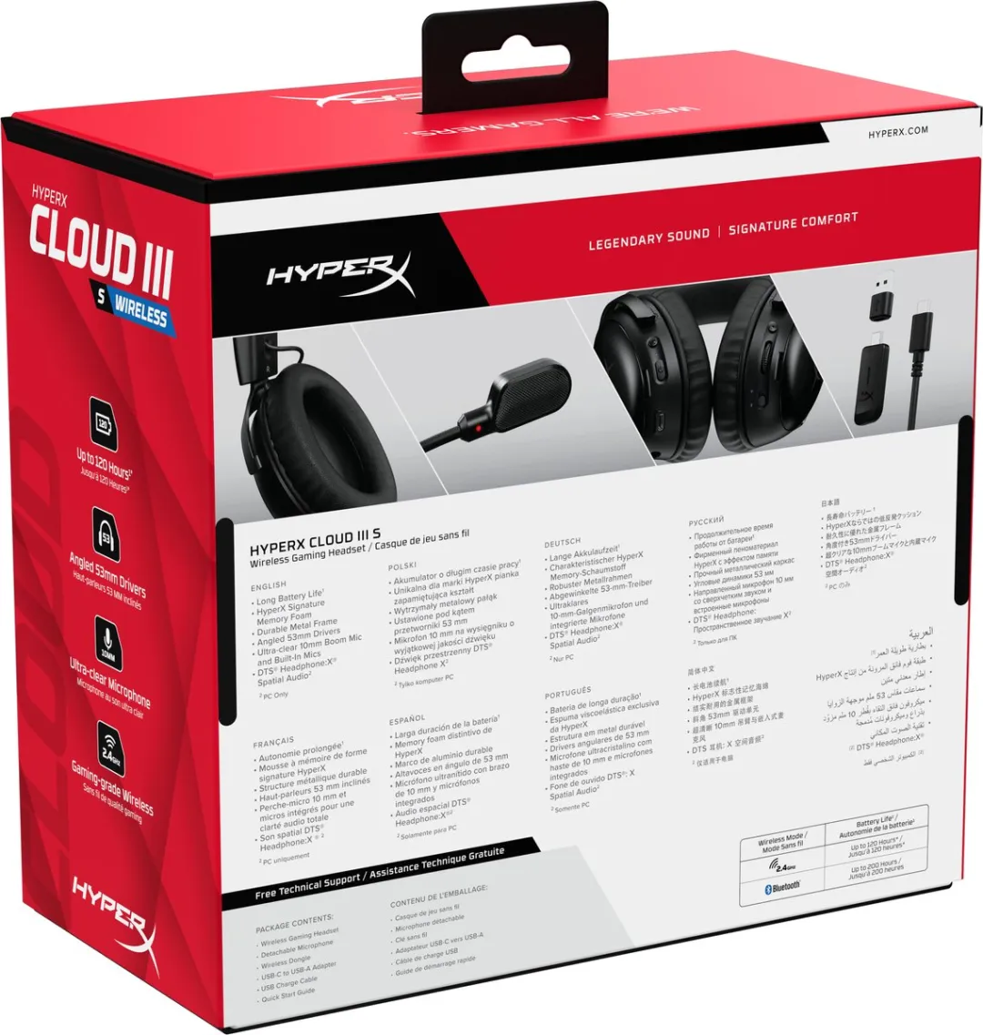 HyperX Cloud III S Wireless A59YZAA Gaming Headset - Draadloos - Zwart