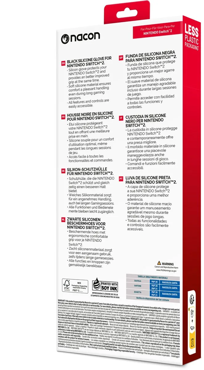Nacon Siliconen Beschermhoes Nintendo Switch 2 - Zwart