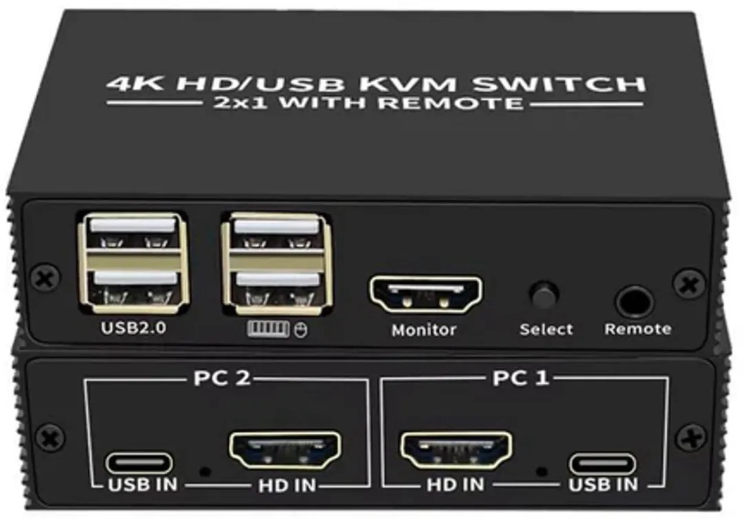 NÖRDIC KVM HDMI Switch 2 in 1 uit 4K@60Hz