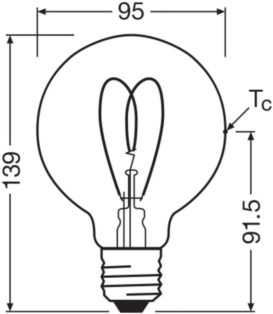 Osram Vintage 1906 LED E27 Globe 4.9W - 470lm - Zeer Warm Wit - afbeelding 6 van 6