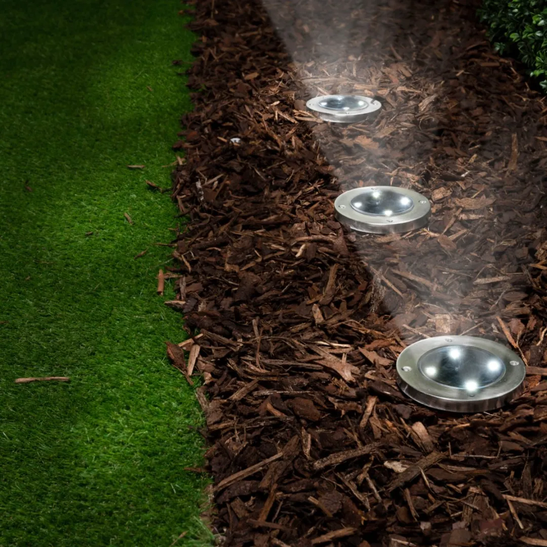 Grundig Solar Tuinverlichting Grondspots 4-delig - Zilver
