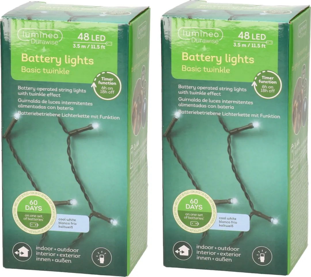 Lumineo Kerstverlichting 48 LED 400cm - Helder wit