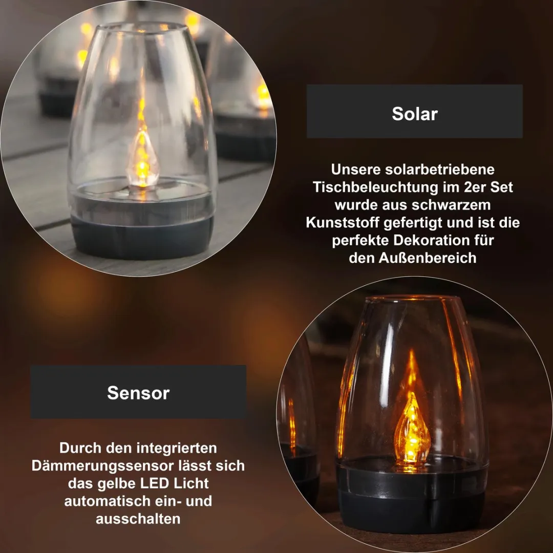 Star Trading Solar Tafellamp Tropea - Zwart