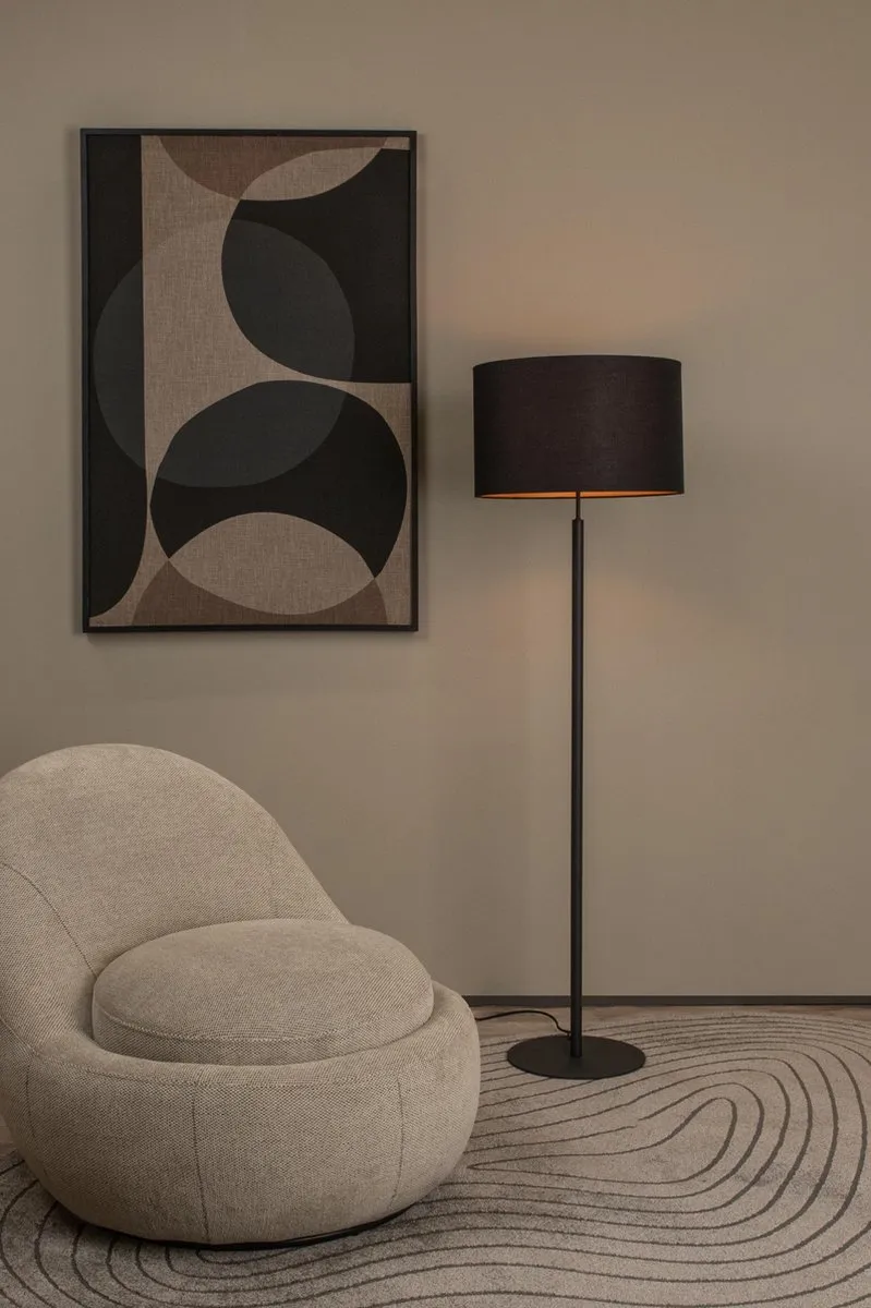 Lucide Maya Vloerlamp Ø45cm - Zwart