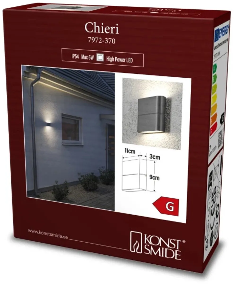 Konstsmide Chieri Spotlamp Buiten 2-lichts LED 3000K - Antraciet