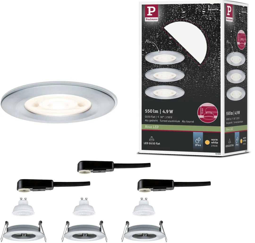 Paulmann Nova GU10 LED-inbouwlamp 3x4,9W 550lm 2700K
