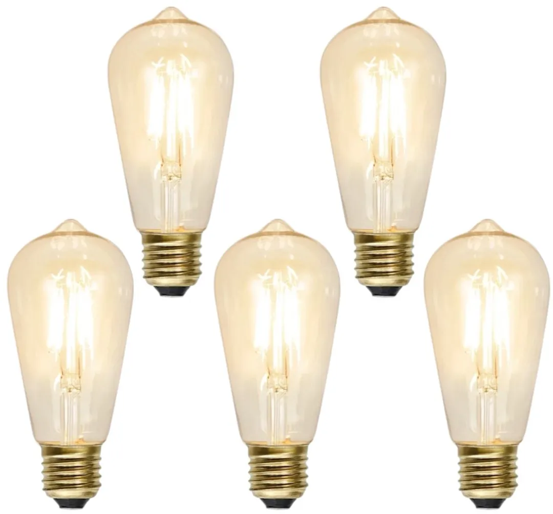 Star Trading Druppel-Edison E27 1.6W - 5 Stuks
