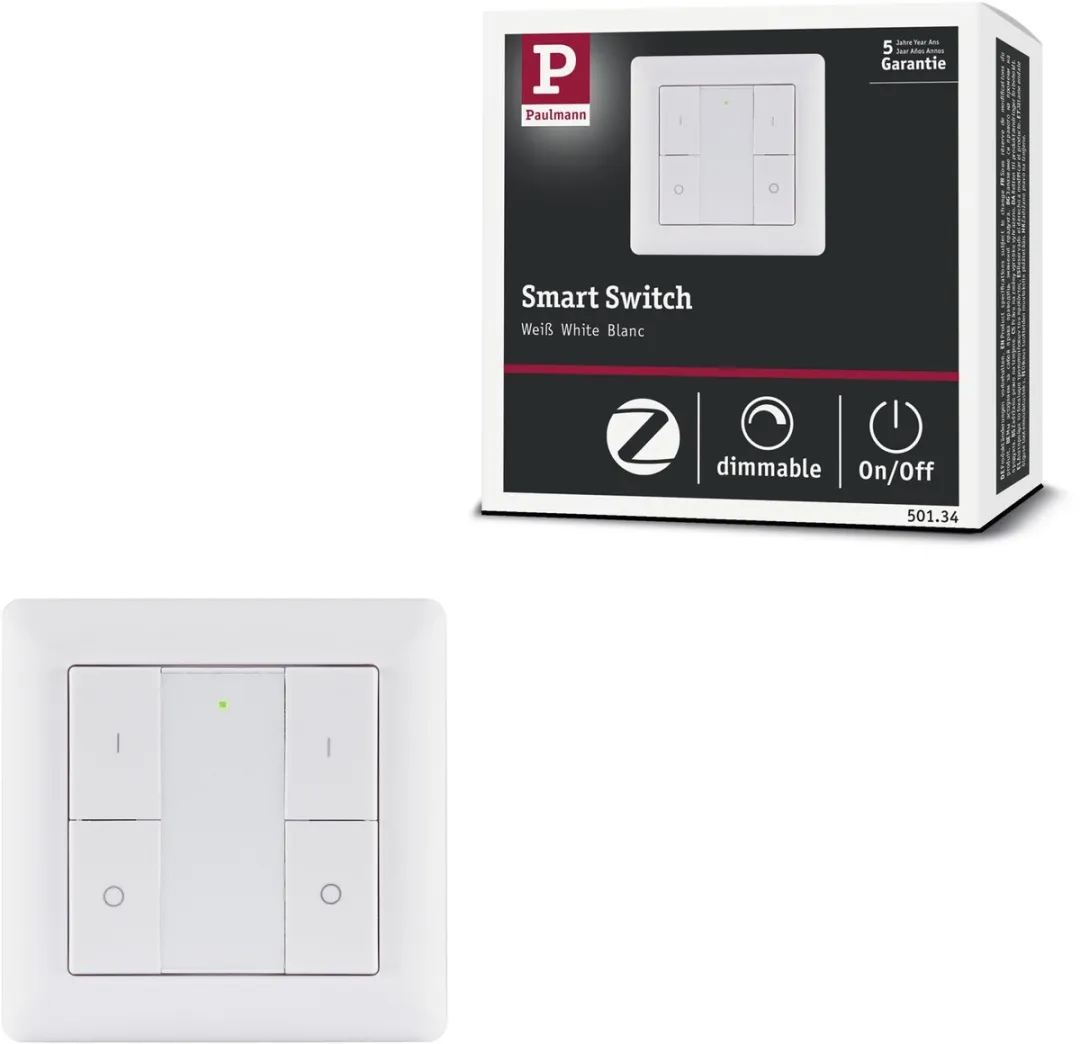 Paulmann Zigbee 3.0 Wandschakelaar On/Off/Dimm - Wit