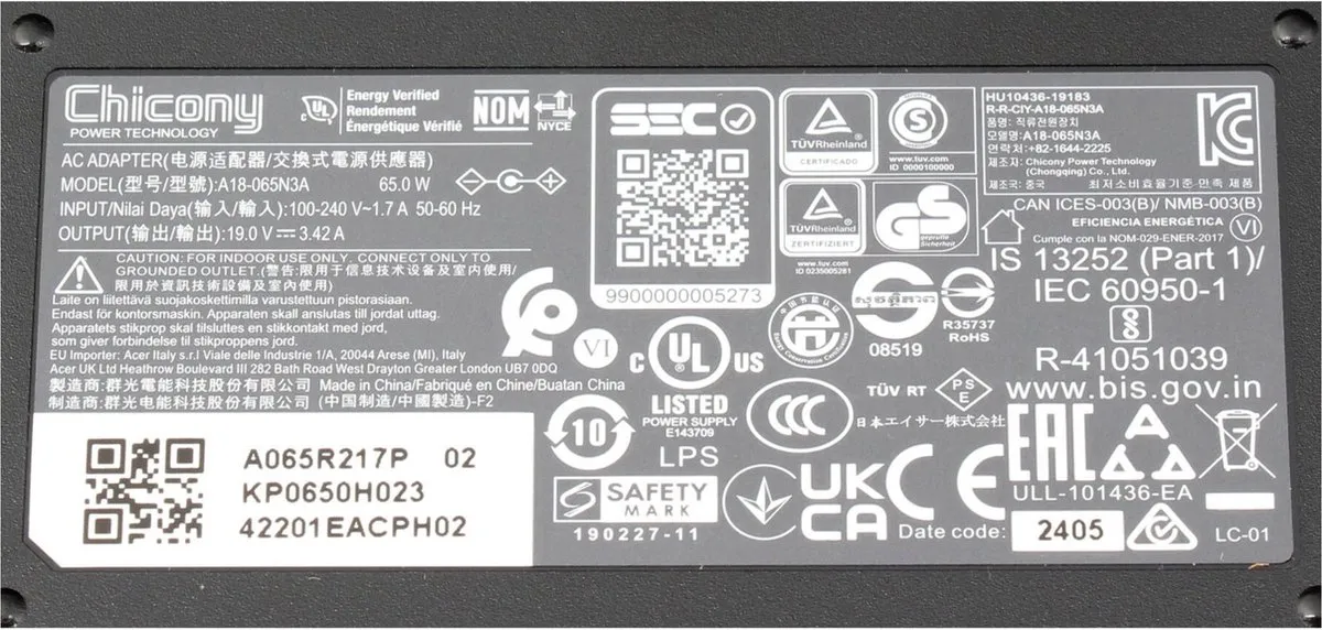 Acer A065R178P Oplader 65W - Laptop - afbeelding 6 van 6