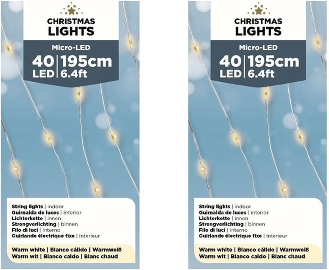 Lumineo Kerstverlichting 40 LEDs Warm Wit