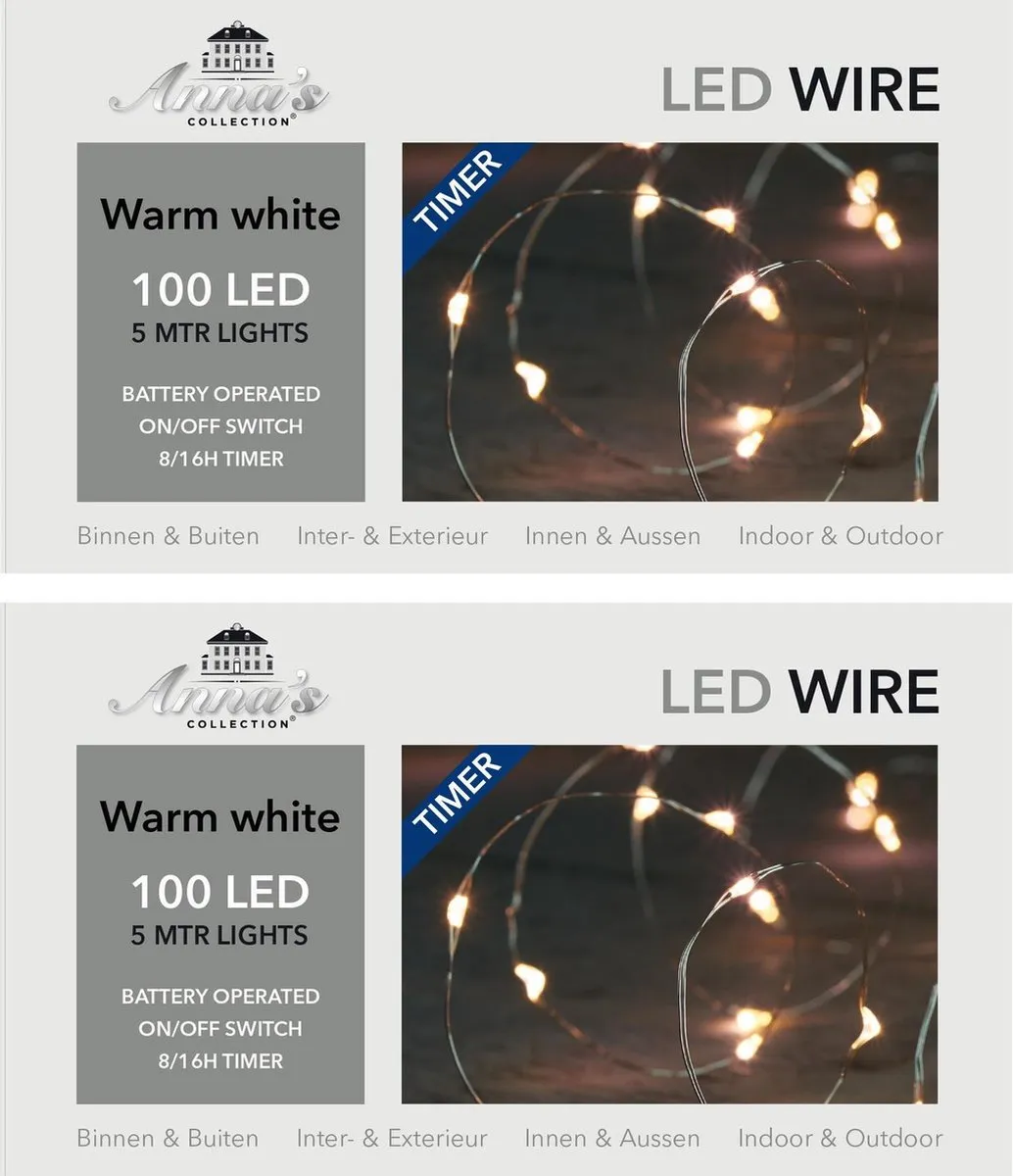 Anna's Collection Kerstverlichting 100 Warmwitte Lampjes - 500cm