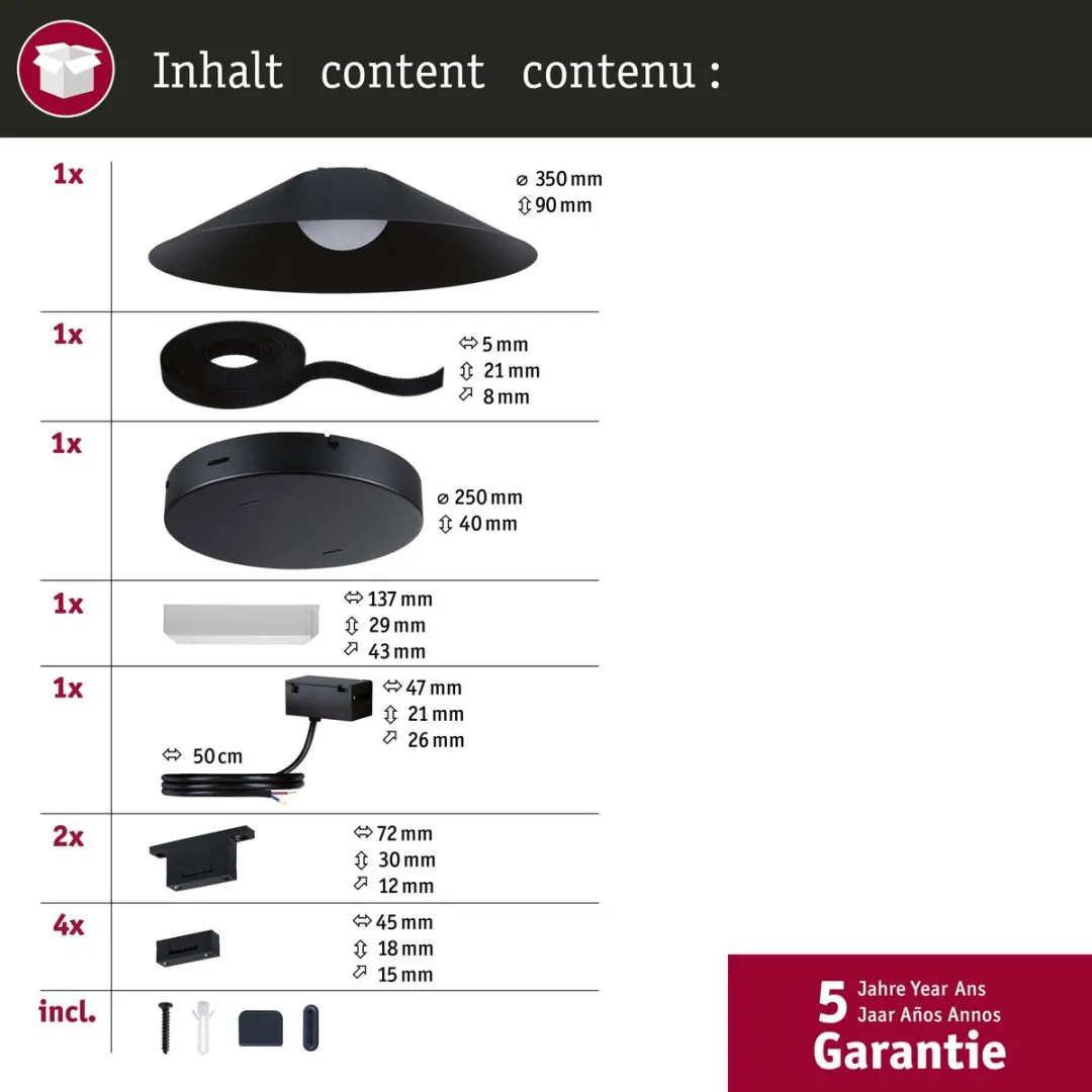 Paulmann ULine Riem Cone Starterset 12W - 5m - Zwart