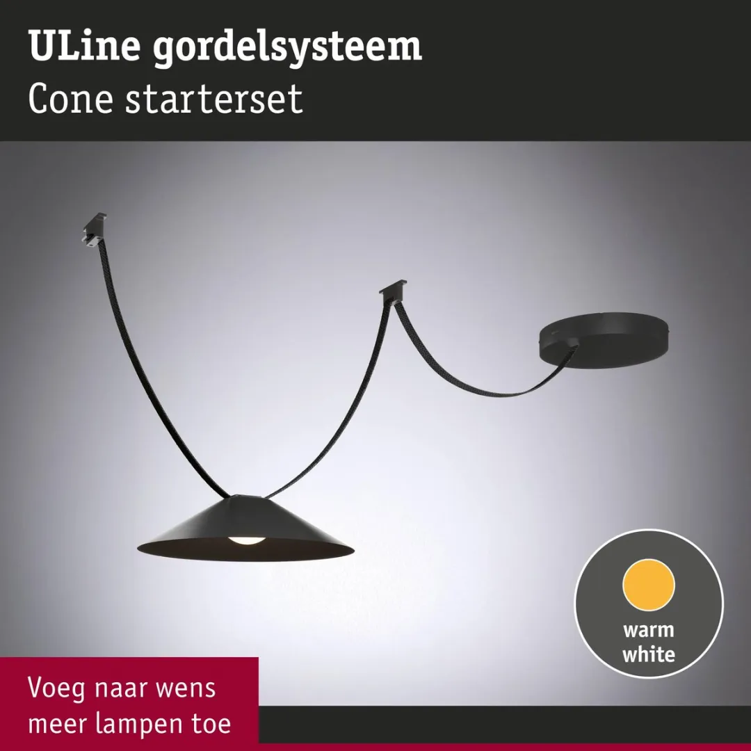 Paulmann ULine Riem Cone Starterset 12W - 5m - Zwart