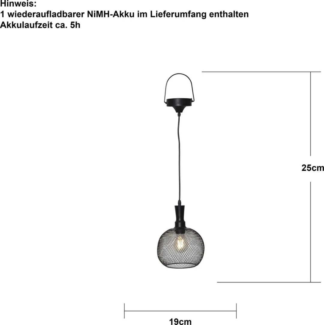 Star Trading Solar Hanglamp Zonlicht LED - 25cm - Warm wit - Schemersensor