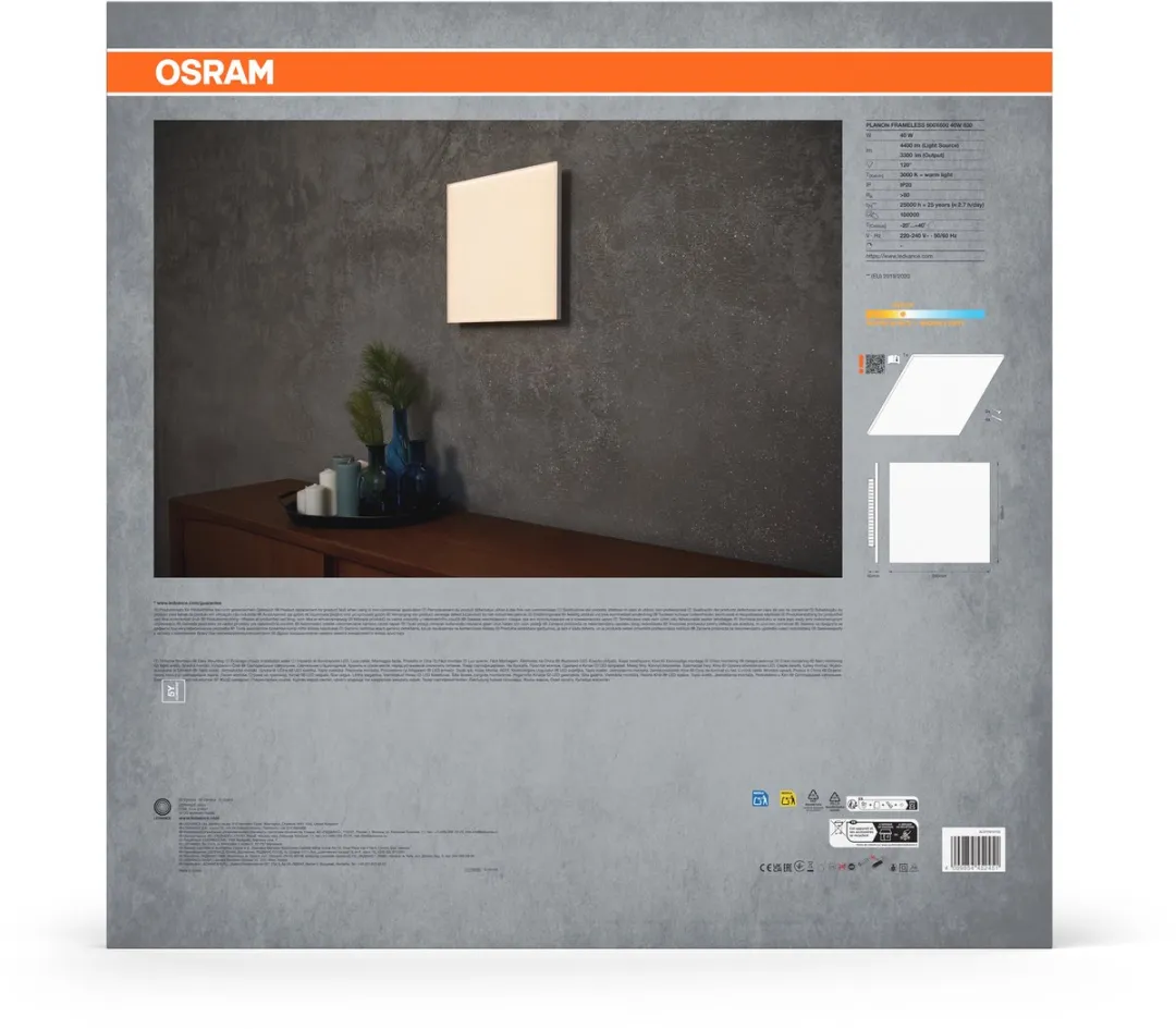 Osram Planon Frameloze Plafondlamp 40W 600x600mm - Warm wit 3000K - afbeelding 6 van 6