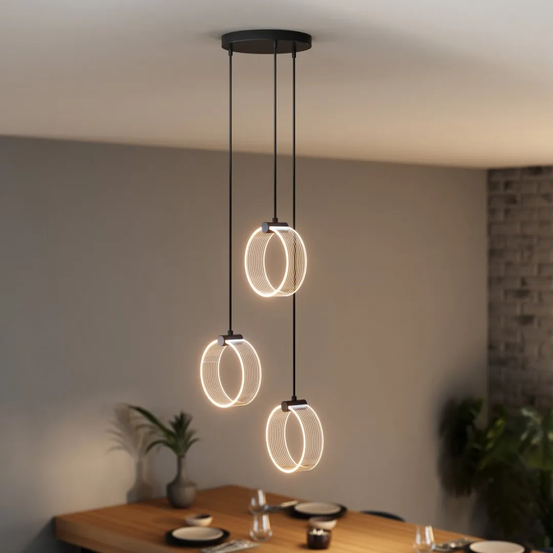 Osram Decor Circle 3XPendant PL 20W - 3 Lampen - Zwart - afbeelding 6 van 6