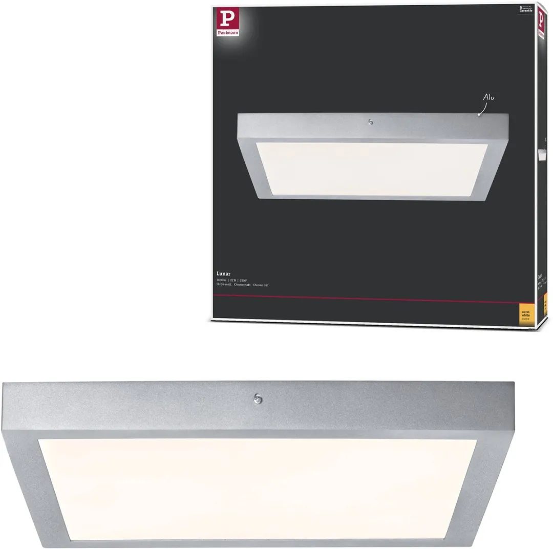 Paulmann LED-paneel Lunar Hoekig 400x400mm 22W 1700lm - Chroom mat