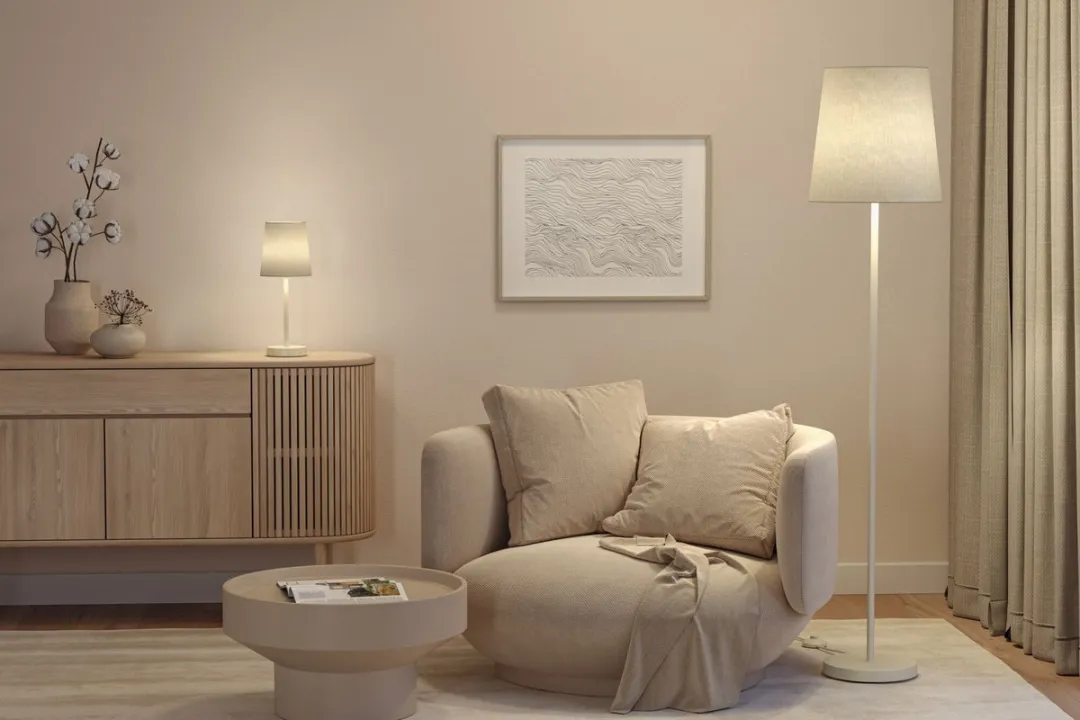 Paulmann Stellan II Staande lamp E27 - 20W - Crème Metaal - afbeelding 6 van 6