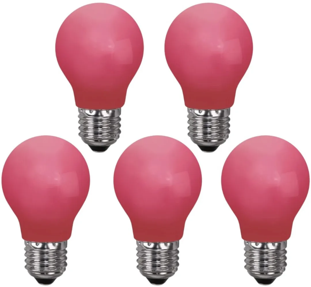Star Trading Prikkabel E27 0.9W - 5 Stuks - Mat Rood
