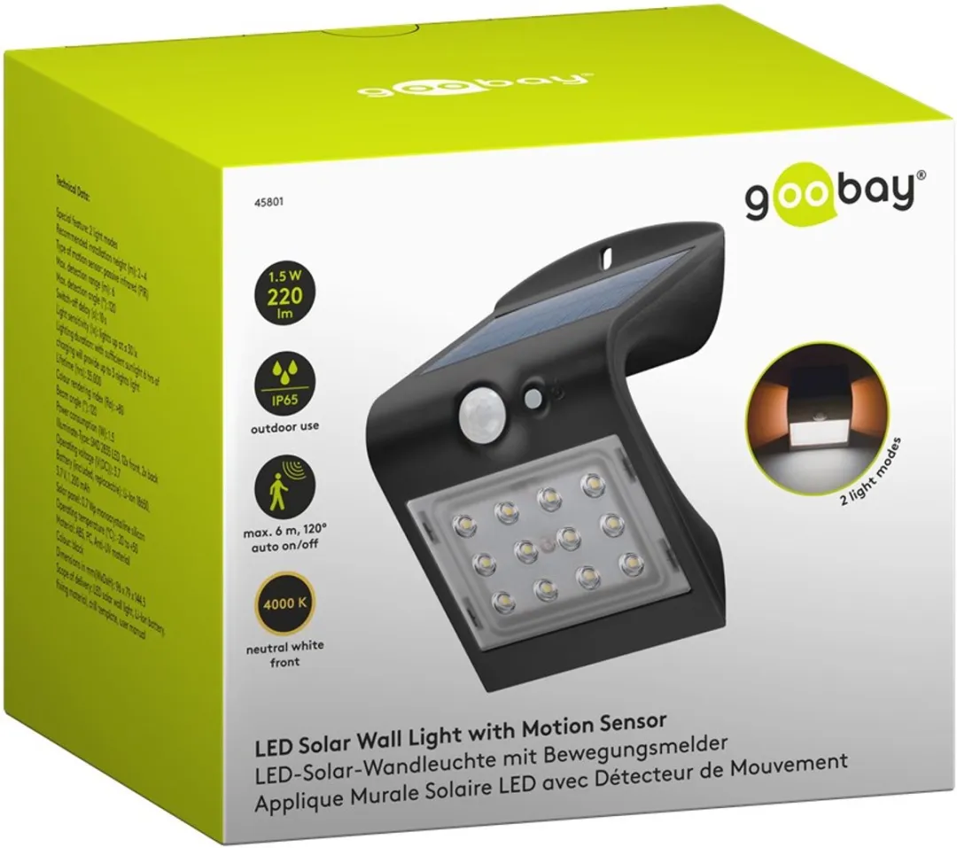 Goobay Solar LED Wandlamp 12 Lichtpunten - Zwart