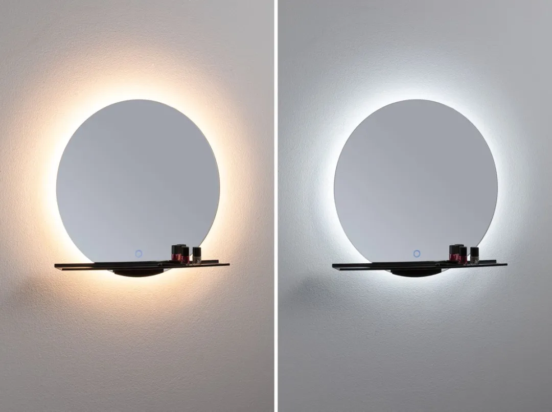 Paulmann LED-verlichte spiegel Miro IP44 Tunable White 500lm - 50cm Zwart mat