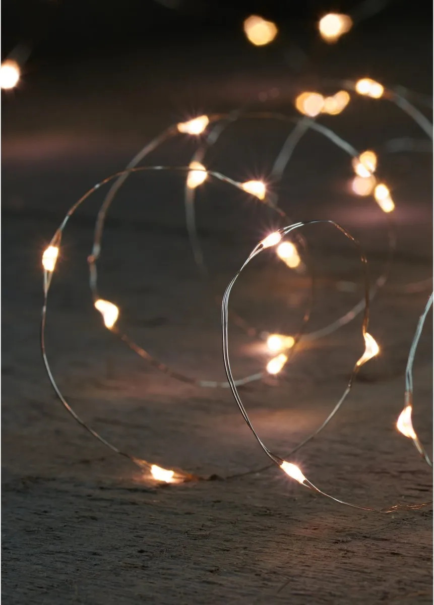 Anna's Collection Draadverlichting 20 LED Warm Wit Zilver - 100cm