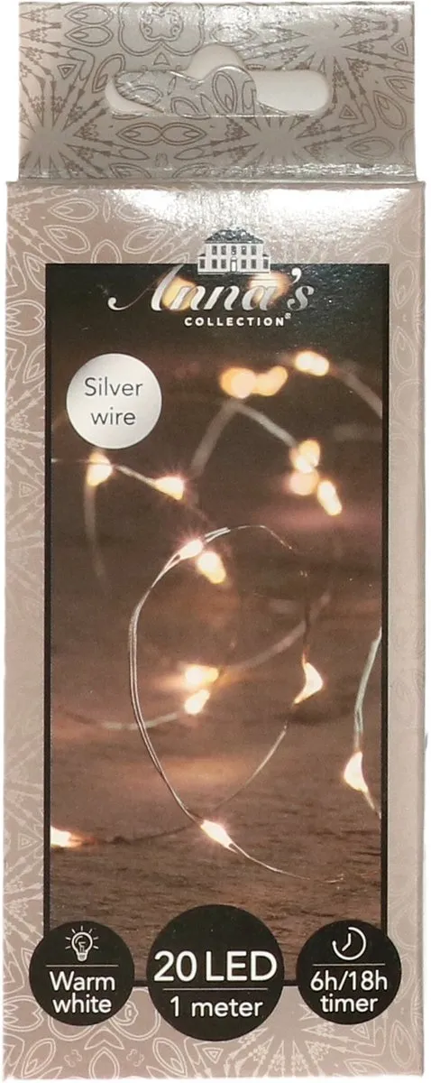 Anna's Collection Draadverlichting 20 LED Warm Wit Zilver