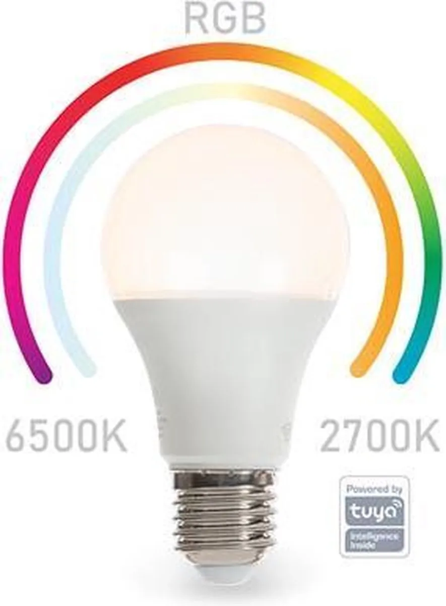 Perel Smart WIFI RGBW E27 A60 Lamp 8.5W - afbeelding 3 van 6