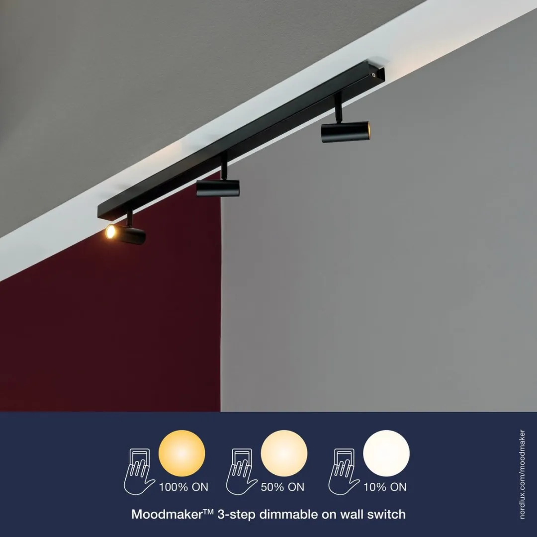Nordlux Omari-spot 3x Spot - 4W Warm Wit - Zwart